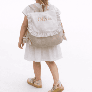 Mochila Bordado Personalizado Bege e rsicas